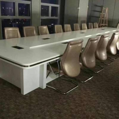 厂家办公家具烤漆会议桌长桌白色简约现代创意大型办工桌椅长条洽谈桌